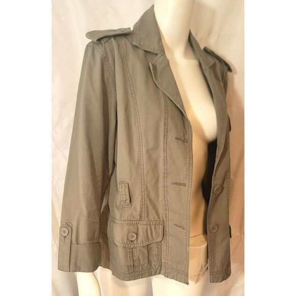 Maurice's Utility Military Button Up Jacket - Size L - Picture 2 of 8